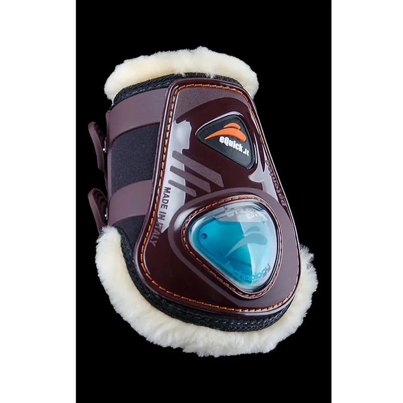 eQuick E Shock Rear Faux Lamb Wool Fetlock Boot - Brown
